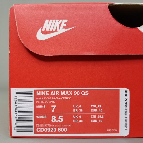 Nike Air Max 90 QS Mars Landing Shoes M 7 / W 8.5 - Picture 8 of 8